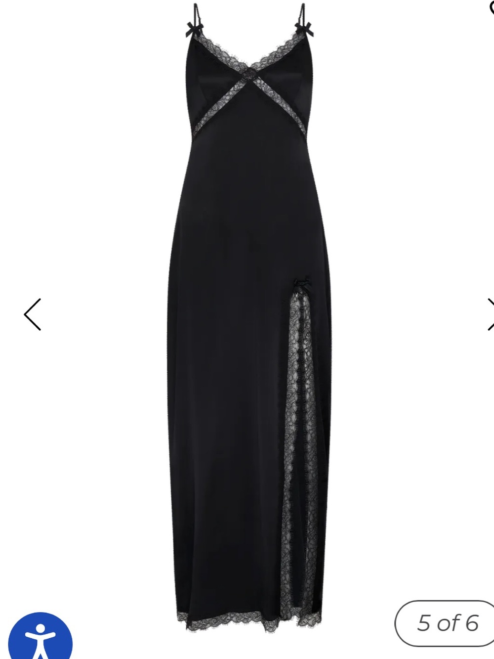 Agent Provocateur Black Lace-Trim Silk Slip Gown